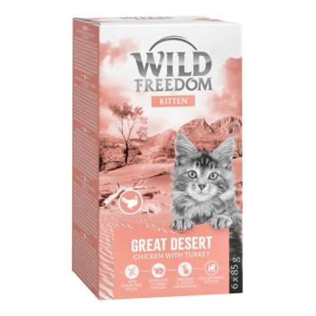 24x85g Wild Freedom Kitten Great Desert pulyka & csirke tálcás nedves macskatáp kép