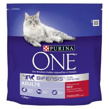 2x1,5kg PURINA ONE Adult marha & teljes kiőrlésű gabona száraz macskatáp kép