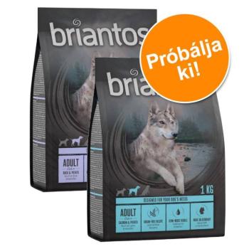 2x1kg Briantos gabonamentes száraz kutyatáp vegyes próbacsomagban-Adult Mini lazac + Adult bárány kép