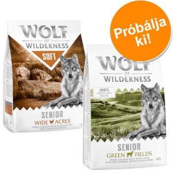2x1kg Wolf of Wilderness Senior száraz kutyatáp vegyes próbacsomag: csirke (Soft & Strong) + bárány kép