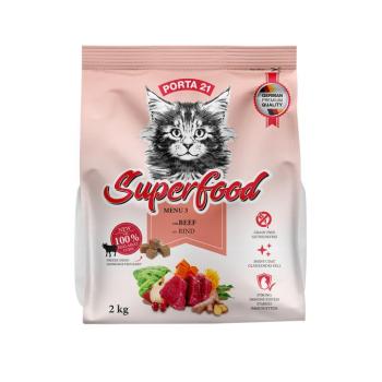 2x2kg Porta 21 Superfood Menu 3 marha száraz macskatáp kép