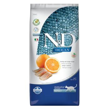 2x5kg N&D Ocean Adult gabonamentes hering és narancs száraz macskatáp kép