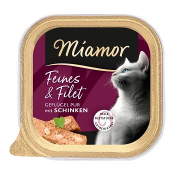32x100g Miamor Feines & Filet Szárnyas pure & sonka nedves macskatáp kép