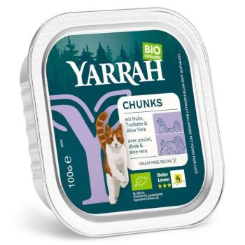 32x100g Yarrah Bio Chunk Bio csirke, bio pulyka & bio aloe vera snedves macskatáp kép