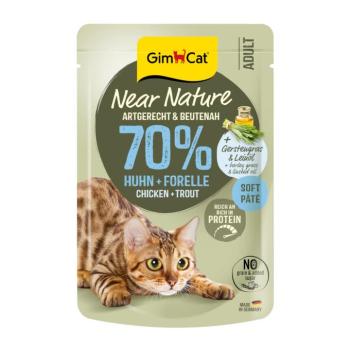 32x85g GimCat Near Nature Csirke & pisztráng nedves macskatáp kép