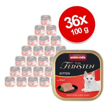 36x100g animonda vom Feinsten Kitten nedves macskatáp 3 fajta vegyesen