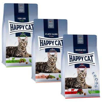 3x1,3kg Happy Cat Culinary Adult száraz macskatáp vegyes csomag-marha, lazac & bárány kép