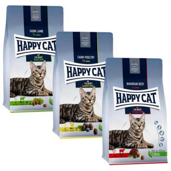 3x1,3kg Happy Cat Culinary Adult száraz macskatáp vegyes csomag-marha, szárnyas & bárány kép