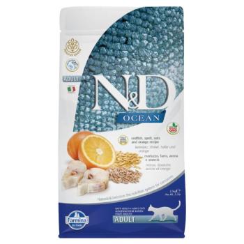 3x1,5kg N&D Ocean Adult egészséges gabona tőkehal & narancs száraz macskatáp kép