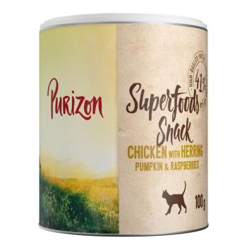 3x100g Purizon Superfoods csirke, hering, sütőtök & málna macskasnack kép
