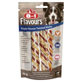3x10db 8in1 Triple Flavour Twisted rágórúd kutyasnack kép