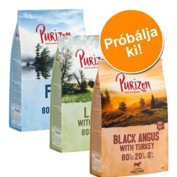 3x1kg Purizon gabonamentes száraz kutyatáp új receptúrával vegyes próbacsomagban- Vad & nyúl, csirke & hal, hal kép