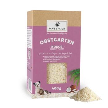400g PAWS & PATCH Obstgarten kókuszpehely étrend-kiegészítő kutyáknak, macskáknak kép