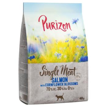 400g Purizon Single Meat lazac & búzavirág száraz macskatáp kép