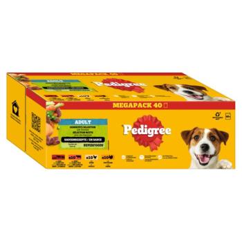 40x100g Pedigree frissentartó tasakok nedves kutyatáp - Vegyes Selektion zöldséggel szószban (4 fajta) kép