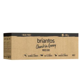 44x100g Briantos falatkák szószban nedves kutyatáp (csirke, marha, lazac)