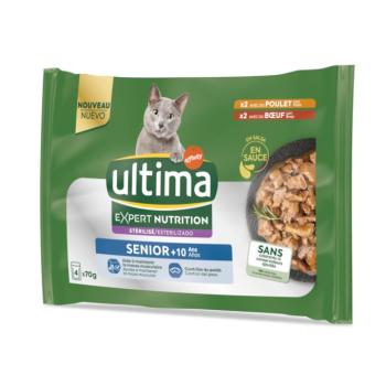 44x70g Ultima Cat Expert Nutrition Senior csirke & marha nedves macskatáp kép