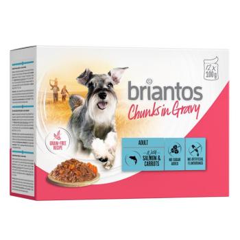 48x100g Briantos Lazac & sárgarépa falatkák szószban nedves kutyatáp kép