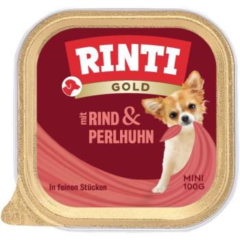 48x100g RINTI Gold Mini nedves kuytatáp - Marha & gyöngytyúk kép