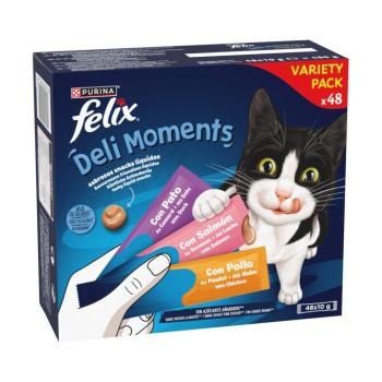 48x10g Felix Deli Moments vegyes csomag étrend-kiegészítő eledel macskáknak