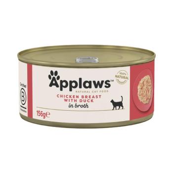 48x156g Applaws csirke & kacsa húslében nedves macskatáp kép