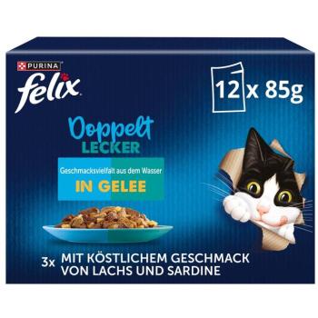 48x85g Felix Fantastic duplán finom halválogatás nedves macskatáp 3+1 ingyen kép