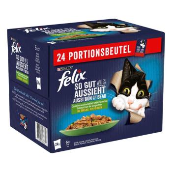48x85g Felix Fantastic hús- & zöldségválogatás aszpikban nedves macskatáp kép