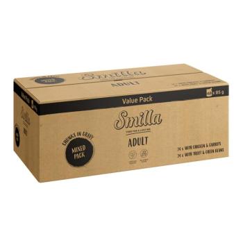 48x85g Smilla Adult falatok zöldséggel vegyes csomag nedves macskatáp kép