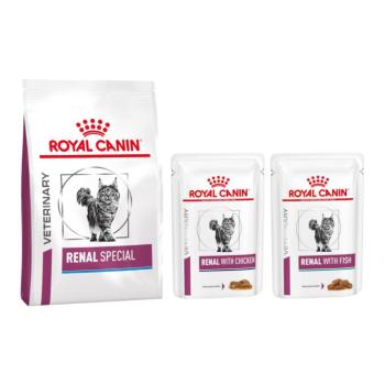 4kg+12x85g Royal Canin Veterinary Renal Special száraz- & nedves macskatáp kép