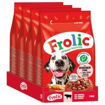 4x1,5kg Frolic Complete marha, sárgarépa & gabona száraz kutyatáp kép
