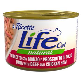 4x150g Life Cat Le Ricette tonhal, marhahús & sonka nedves macskatáp kép