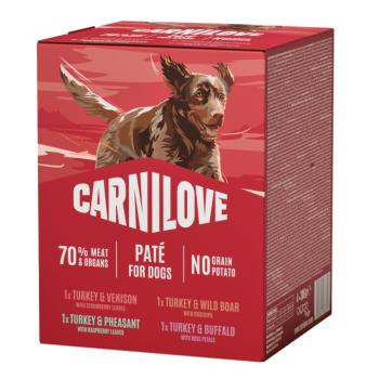 4x300g Carnilove Dog Paté pulykaválogatás nedves kutyatáp kép
