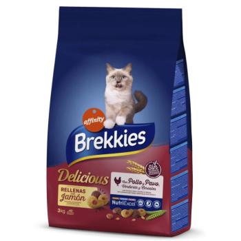 4x3kg Brekkies Delicious csirke, pulyka & zöldség száraz macskatáp kép