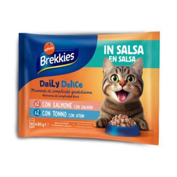 4x85g Brekkies Daily Delice Lazac & tonhal szószban nedves macskatáp kép