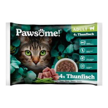 4x85g Pawsome Adult Cat nedves macskatáp - Tonhal kép