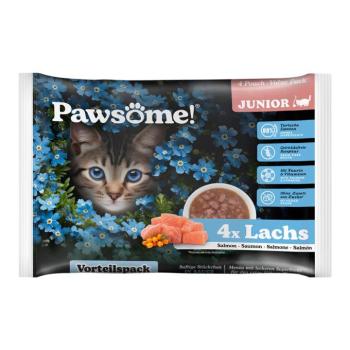 4x85g Pawsome Junior nedves macskatáp - Lazac kép