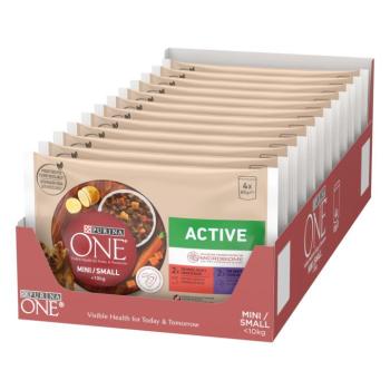 4x85g PURINA ONE Mini Active marha & kacsa nedves kutyatáp kép