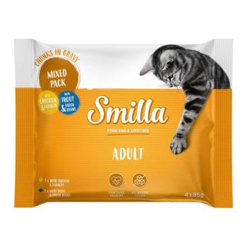 4x85g Smilla Adult falatok zöldséggel nedves macskatáp próbacsomag kép