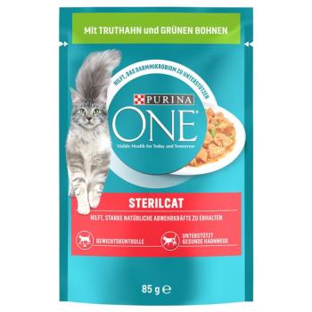 52x85g PURINA ONE SterilCat pulyka & zöldbab nedves macskatáp kép