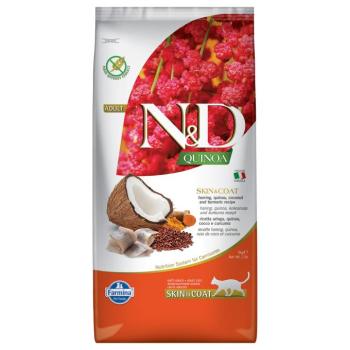 5kg Farmina N&D Quinoa Adult Skin & Coat hering & kókuszdió száraz macsaktáp kép