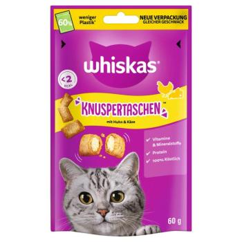 60g Whiskas Temptations ropogós falatok csirke & sajt macskasnack kép