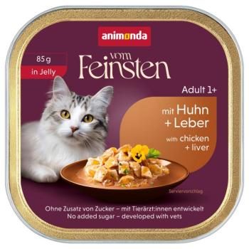 64x85g animonda vom Feinsten Adult csirke & máj aszpikban nedves macskatáp