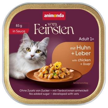 64x85g animonda vom Feinsten Adult csirke & máj szószban nedves macskatáp kép