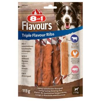 6db 8in1 Triple Flavour Ribs rágórúd kutyasnack kép