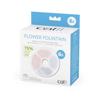 6db TRIPLE ACTION szűrő keret nélkül hatos szettben Catit 2.0 Flower Fountain macska itatókúthoz kép