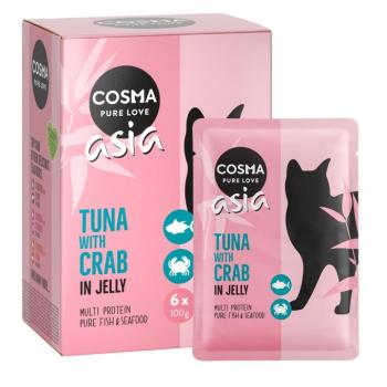6x100g Cosma Asia nedves macskatáp frissentartó tasakban - Tonhal & rákhús kép