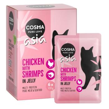 6x100g Cosma Thai nedves macskatáp frissentartó tasakban - Csirke & garnélarák kép