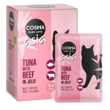 6x100g Cosma Thai nedves macskatáp frissentartó tasakban - Tonhal & marha kép