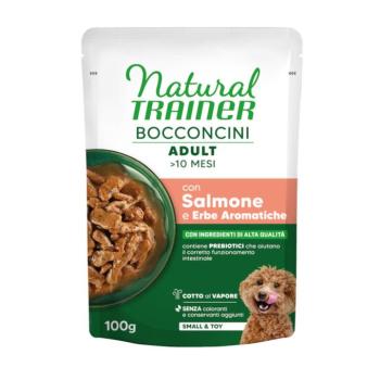 6x100g Natural Trainer Bocconcini Adult Small & Toy falatkák szószban nedves kutyatáp - Lazac kép