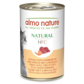 6x140g Almo Nature HFC nedves macskatáp-tonhal & garnéla kép